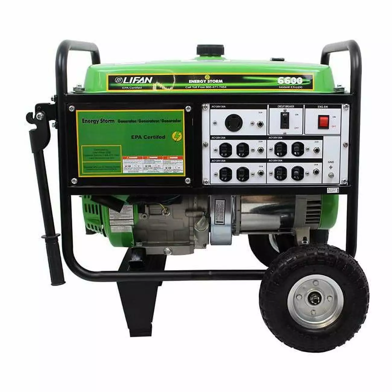 Lifan ES6600 Energy Storm 6.600W Recoil Start Gasoline Powered Travel-friendly Generator
