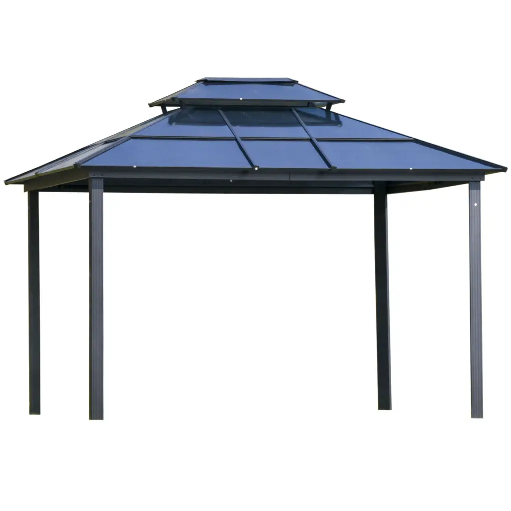 10' X 12' Hardtop Gazebo Canopy Polycarbonate Double Roof Aluminum Frame Outdoor Patio Cover aosom business