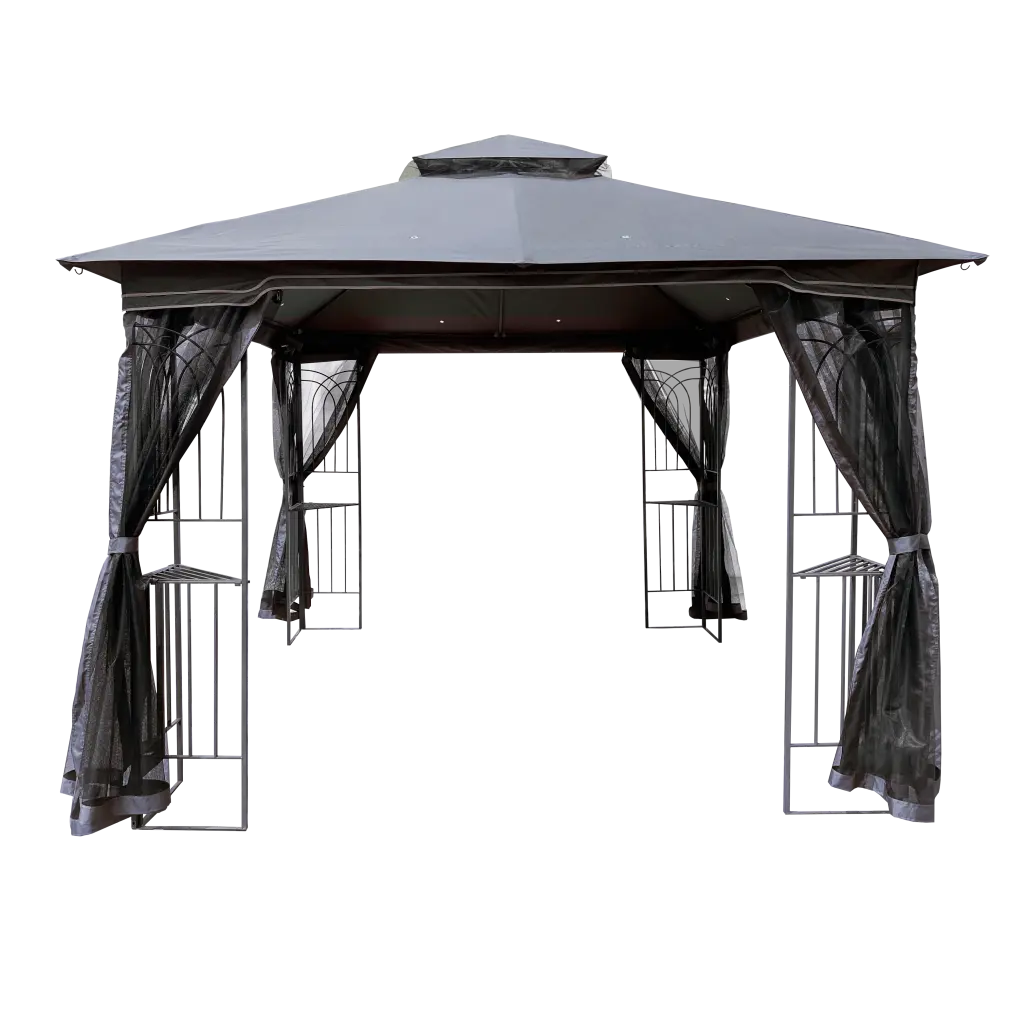 10X10 Outdoor Patio Gazebo Canopy Tent Ventilated Double Roof And Mosquito Net bei you