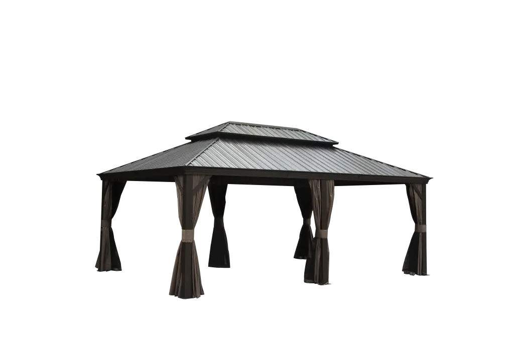 Outdoor Living 14X20Ft Hardtop Gazebo Permanent Metal Gazebo Galvanized Steel crefise patio life