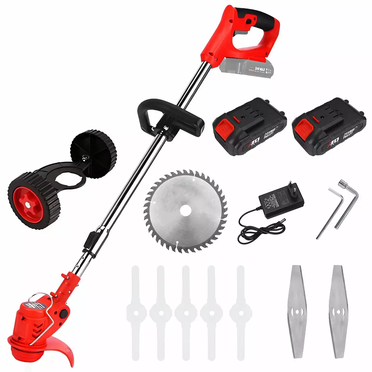 BLUELK Cordless String Trimmer. 6 Inch Electric Weed Eater Lawn Edger 2Pcs Battery
