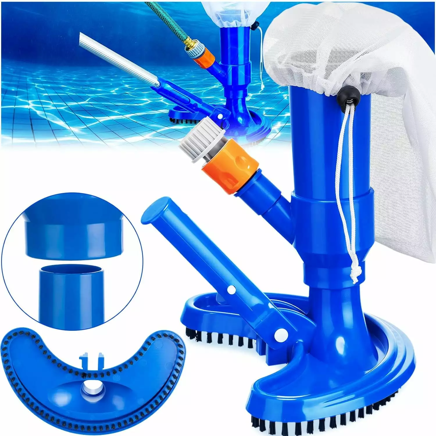 2023 Upgraded Portable Swimming Pool Vacuum Cleaner Above Ground Pool Handheld Jet Underwater Cleaner Brush and Bag ??
