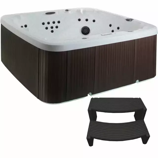 Lifesmart Coronado LS600DX Hot Tub 7-Person 65-Jet 220v Spa Cover and Step