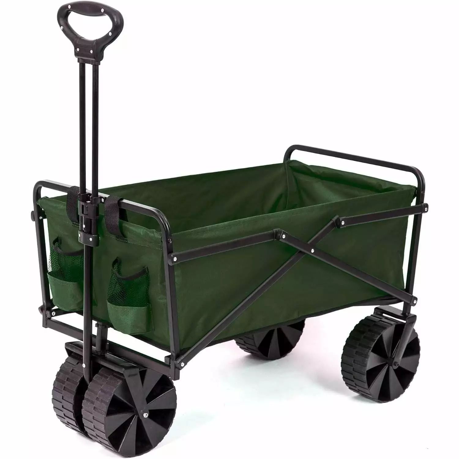 Seina Heavy Duty Steel Frame Collapsible Folding Outdoor Travel-friendly Utility Cart Wagon All Terrain Plastic Wheels and...
