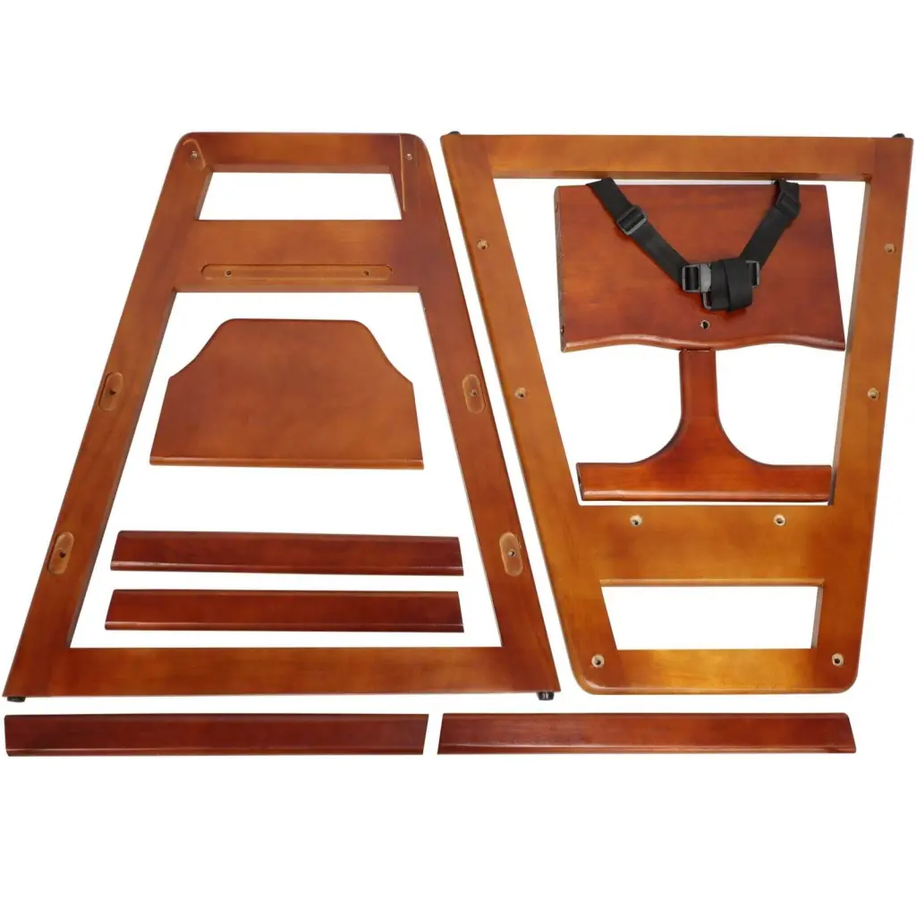 Wooden Double Solid Wood Feeding Eat Grow Travel-Friendly High Chair Easy To Clean weyish