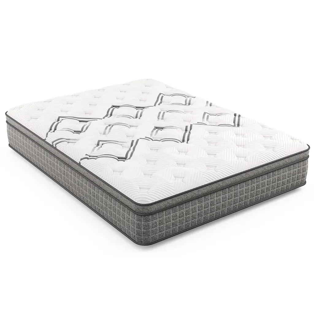 Twin Soto Copper Hybrid Euro Top 12.5 Inch Medium Feel Mattress White diamond mattress