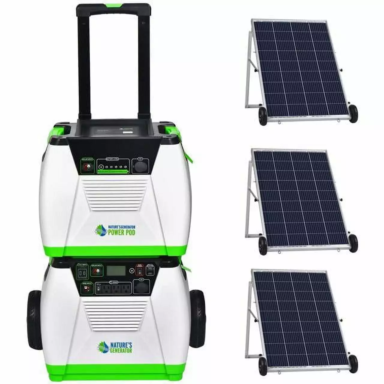 Nature's Generator 1800W Travel-friendly Generator 2-WAYS (Solar panels & Wind)- Platinum System Huntkey