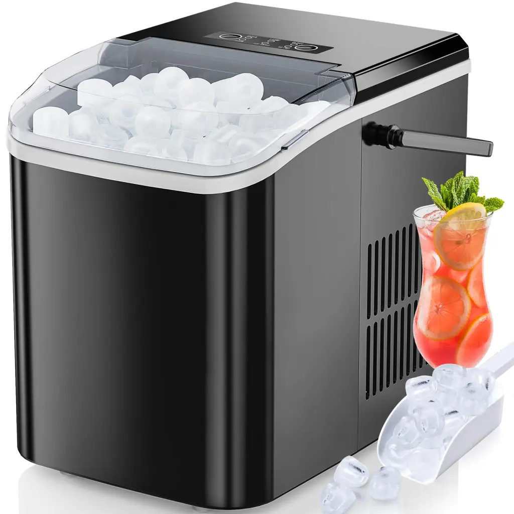 Small Travel Friendly Home Use Ice Maker Black Iron Portable Ice Machine w2201