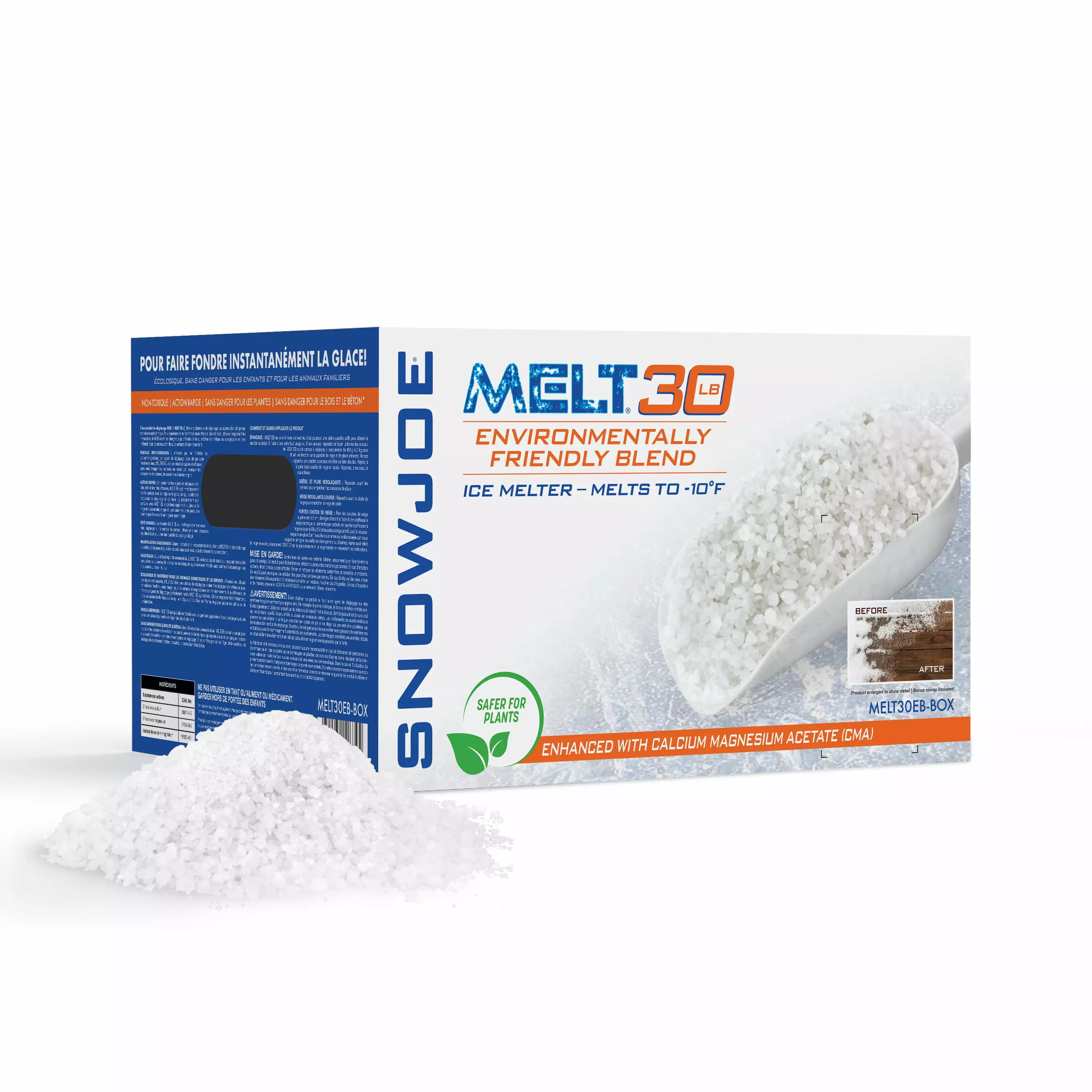 Snow Joe Luxury Enviro Blend Ice Melt. 30 lb. Box W/ CMA & Scoop