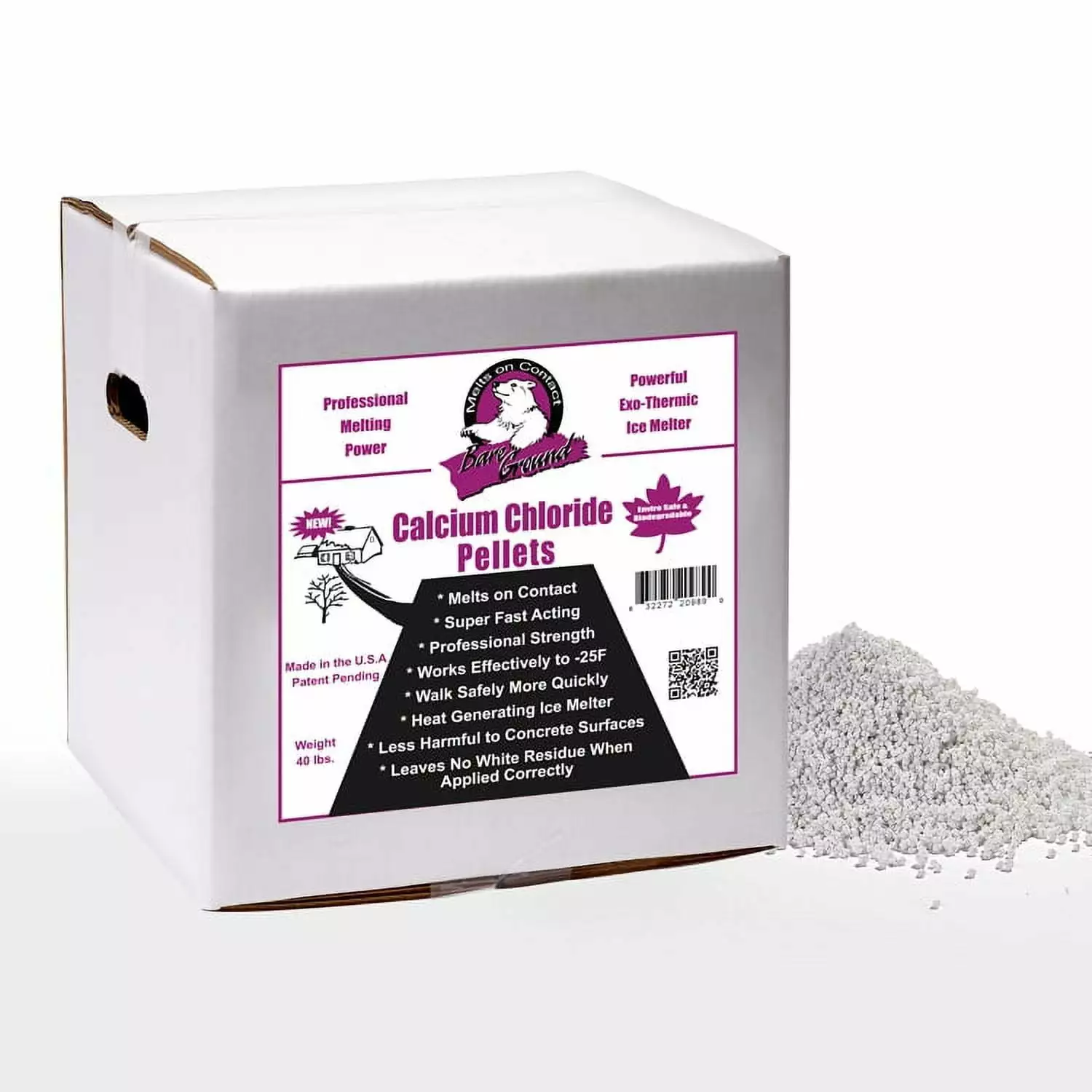 40lb Box Bare Ground calcium chloride pellets