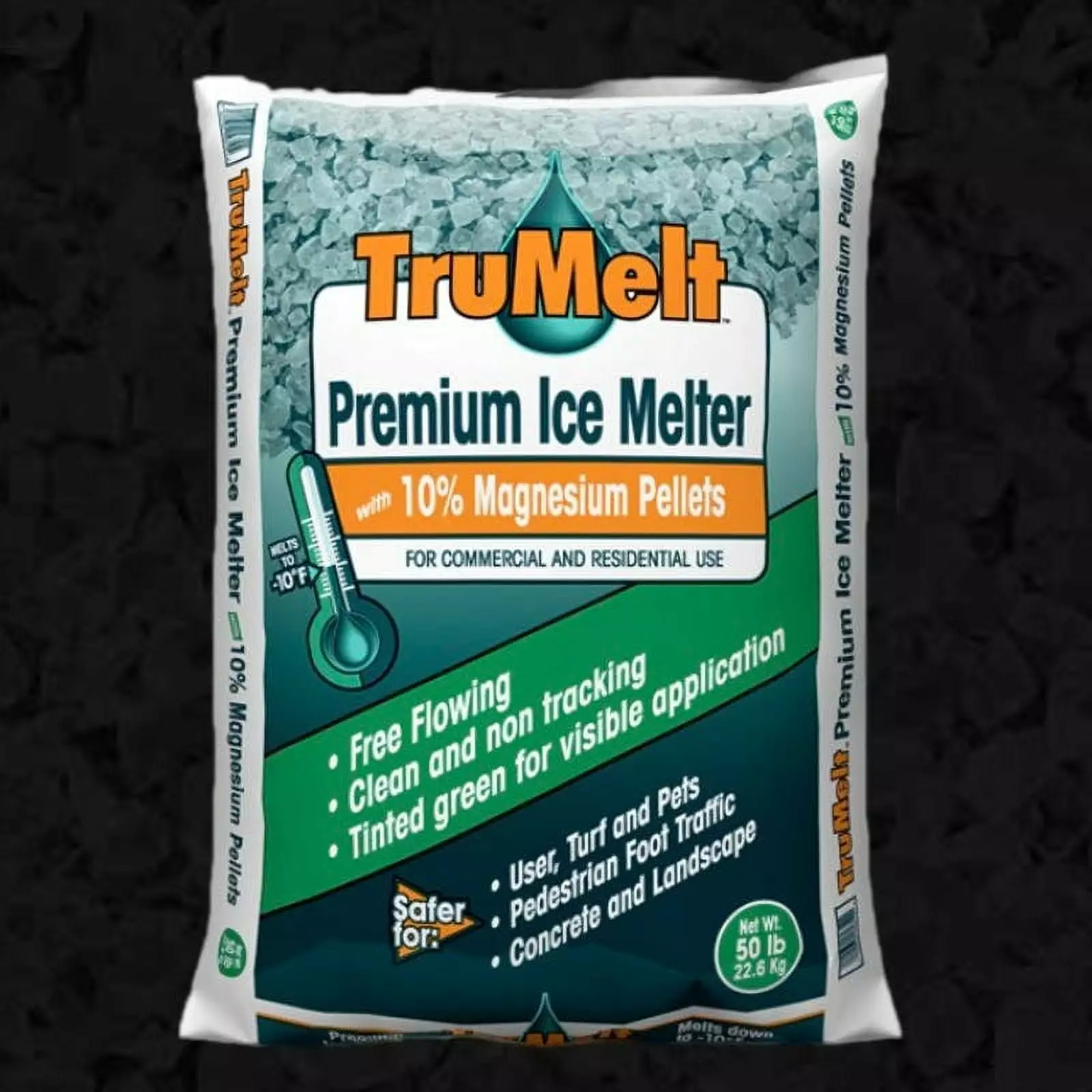 TruMelt 10% Magnesium. Luxury Ice Melt. Pet and Plant Friendly. Melts to -10 F. 50 lbs