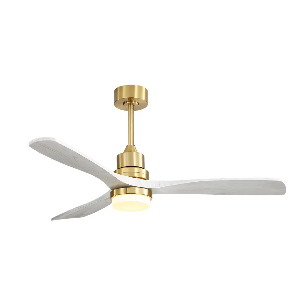 Indoor 52 Inch Ceiling Fan Dimmable LED Light 6 Speed Remote Gold ceiling fan with light