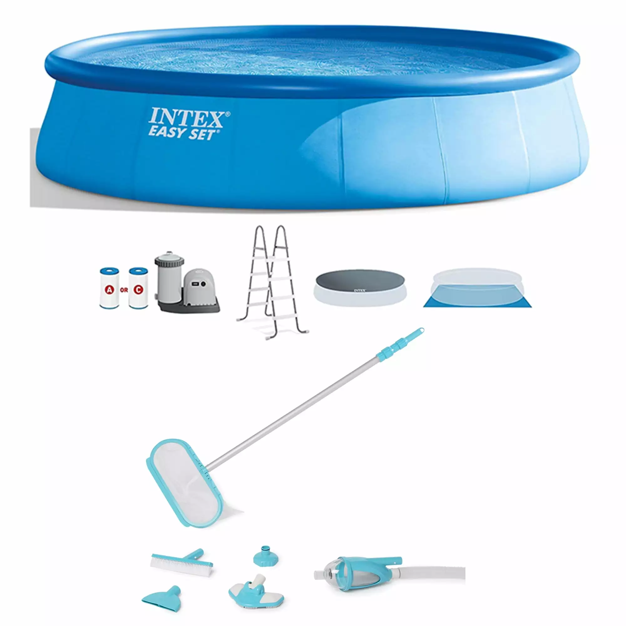 Intex Easy Set 18'x48 Inflatable Pool Pump Ladder and Maintenance Kit