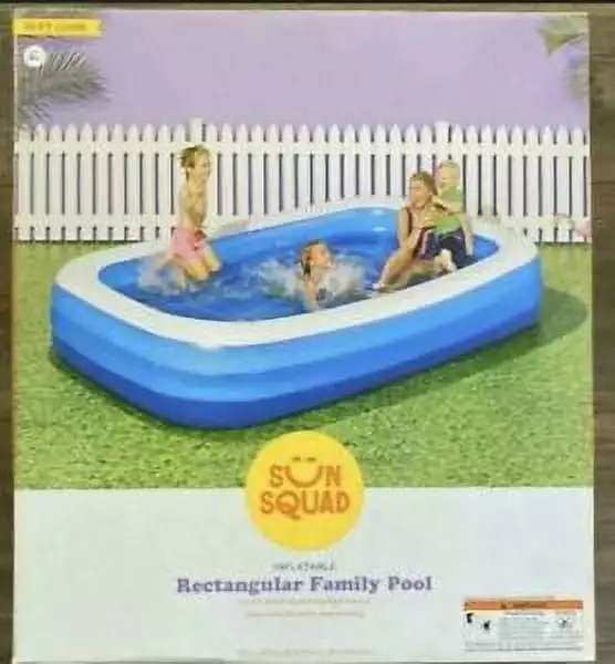 10' X 22 Deluxe Rectangular Family Inflatable Above Ground Pool - Sun Squad