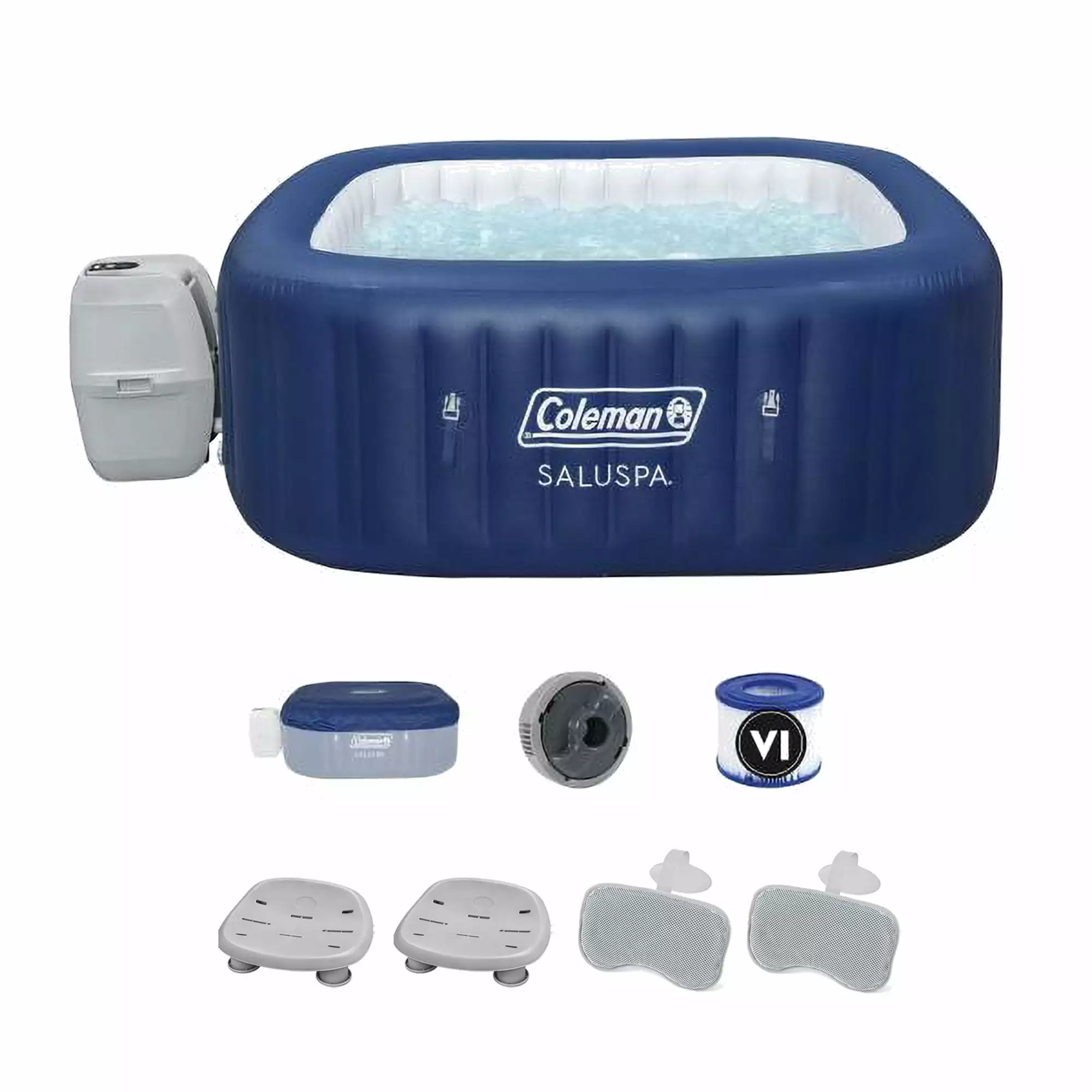 Coleman SaluSpa Atlantis Hot Tub Set 2 Spa Seat and 2 Headrest Pillows