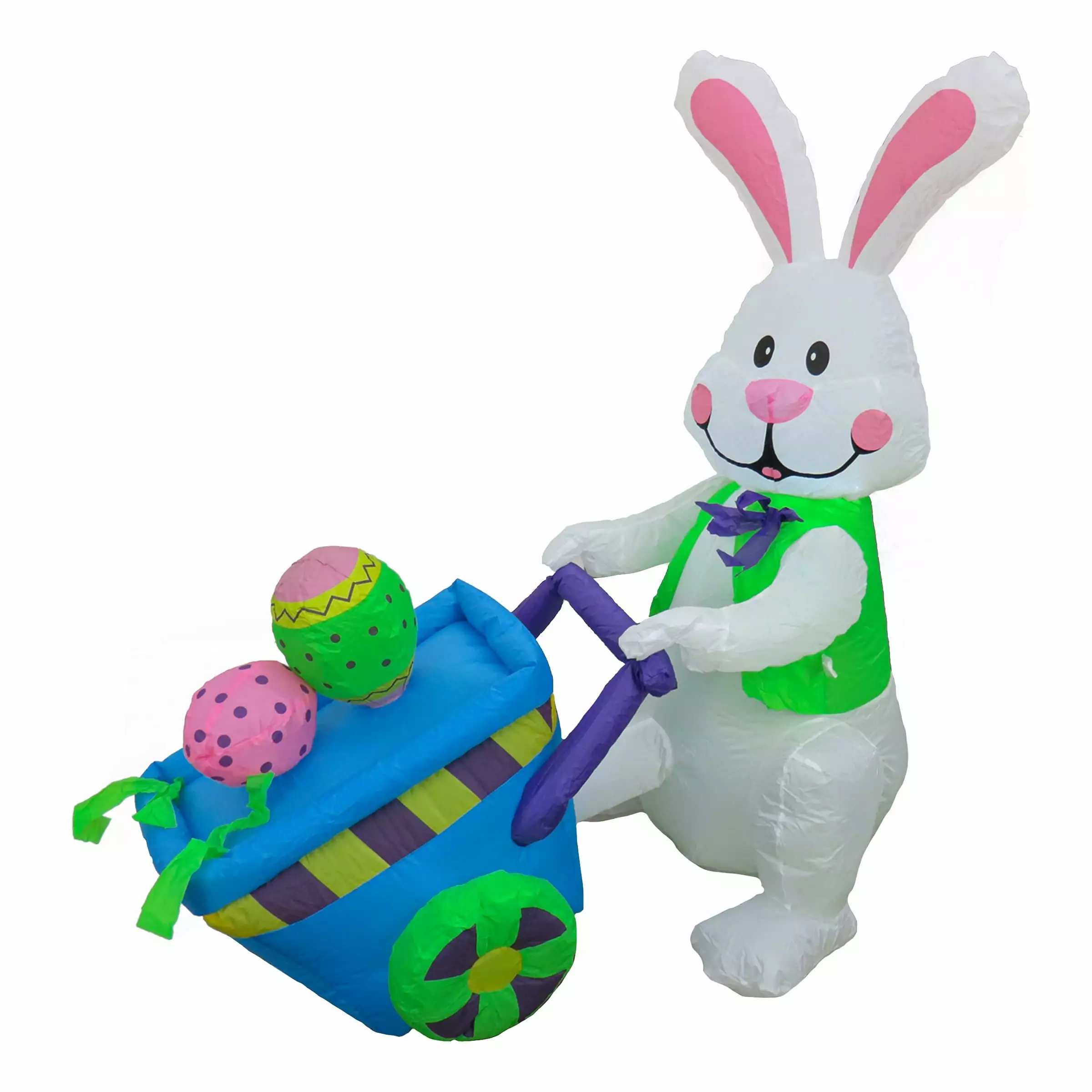48 Inflatable Easter Bunny Wheelbarrow National Tree Company - 4 ft