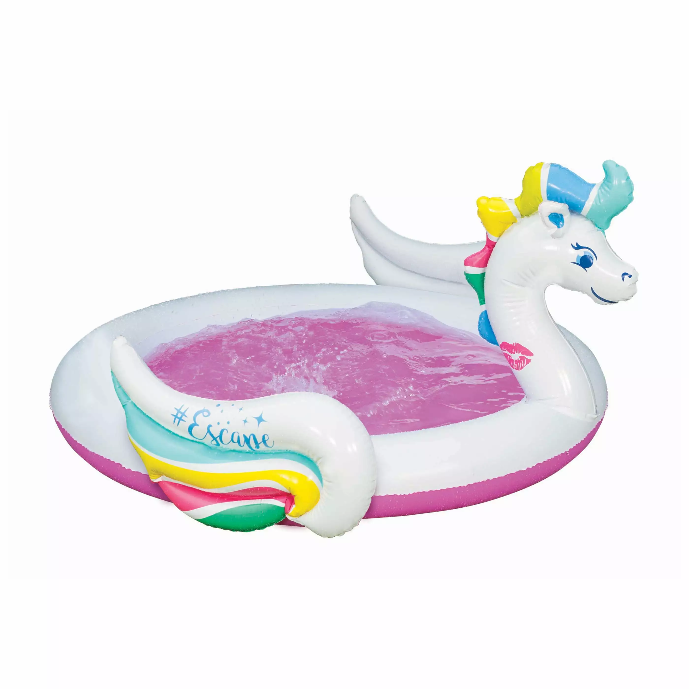 Banzai Pegasus Splash Pool Unicorn Inflatable Kiddie Pool Round