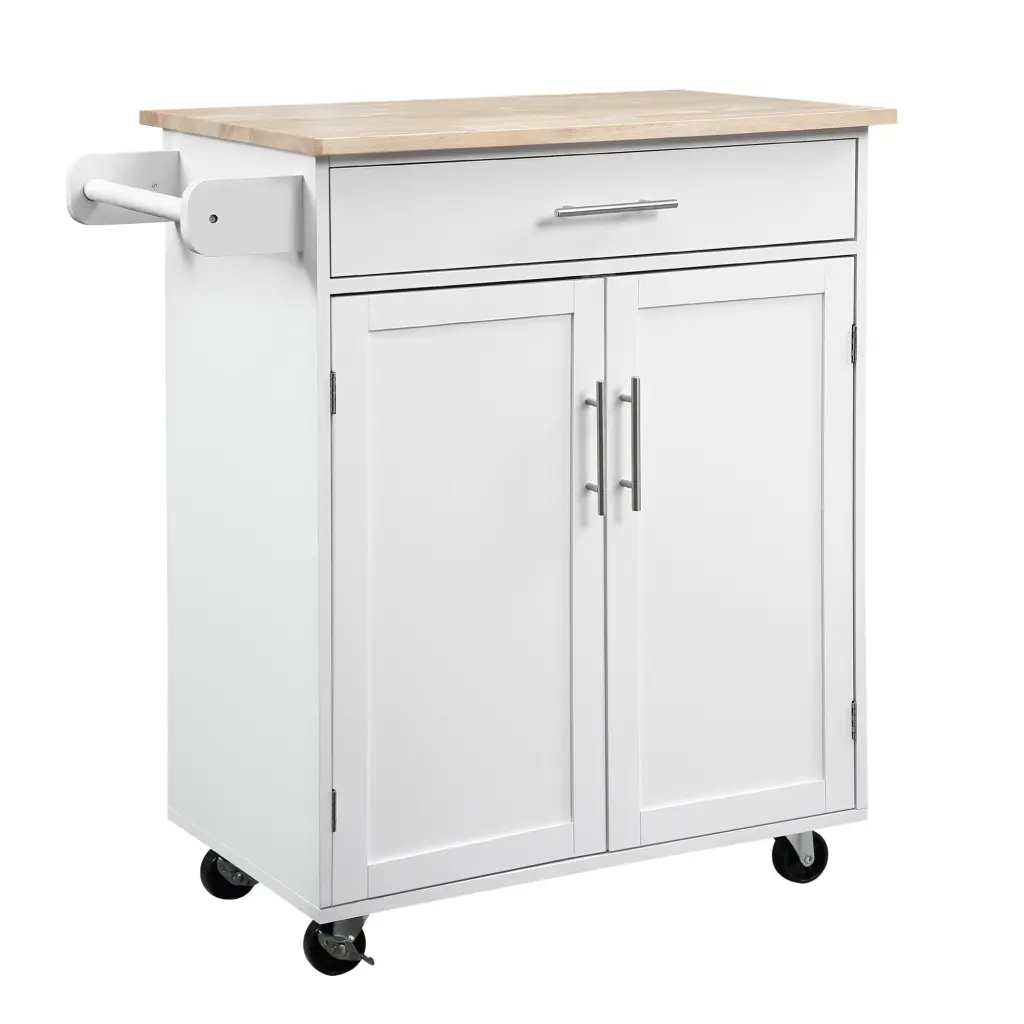 Homcom Kitchen Island Cart Rolling Trolley Drawer Storage Cabinet Mobile Kitchen Furniture aosom business