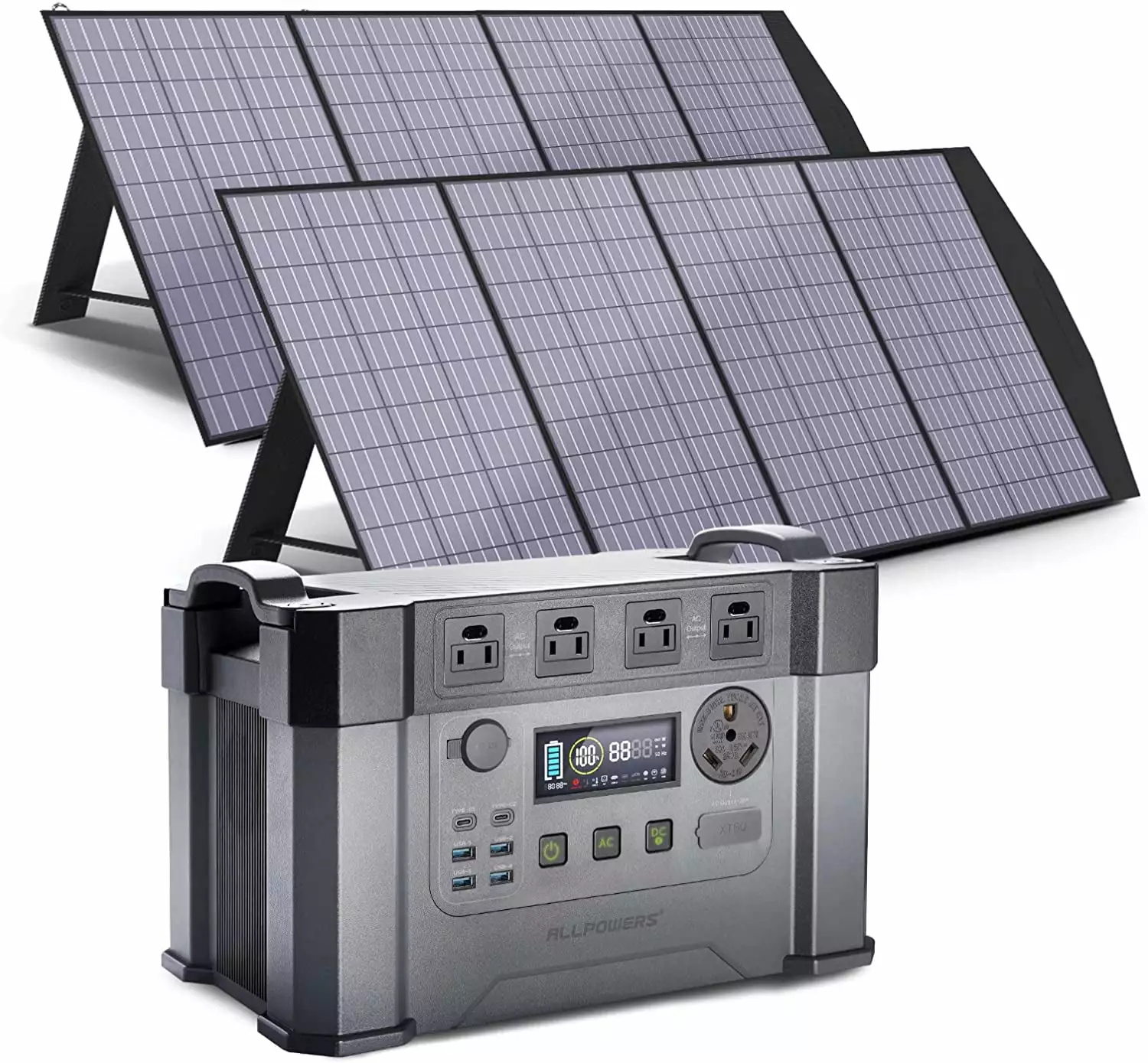 ALLPOWERS S2000 Pro Solar Generator Kit. include 2400W 1500Wh Travel-friendly Power Station 2 Pack SP033 200W Foldable Sol...