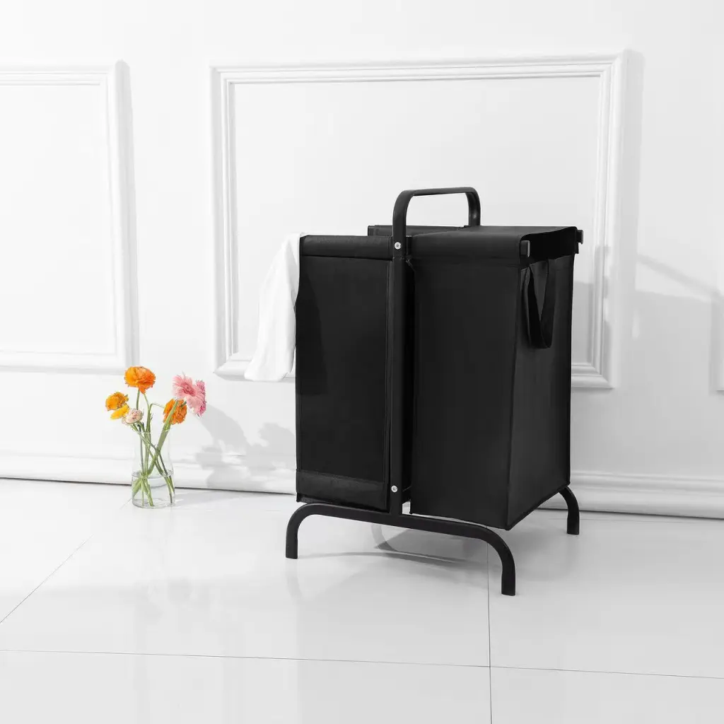 2 Tier Laundry Hamper 110L Large Oxford Clothes Bin Sorter Lid grainbuds-y