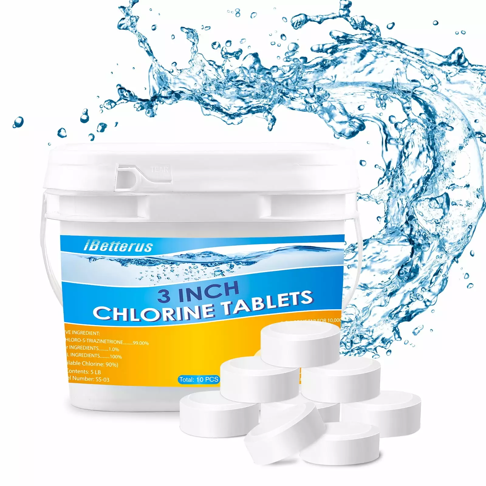 5 LB 3Inch Swim Pool Cleaner Long Lasting Effective Pool Cleaning Trichlor