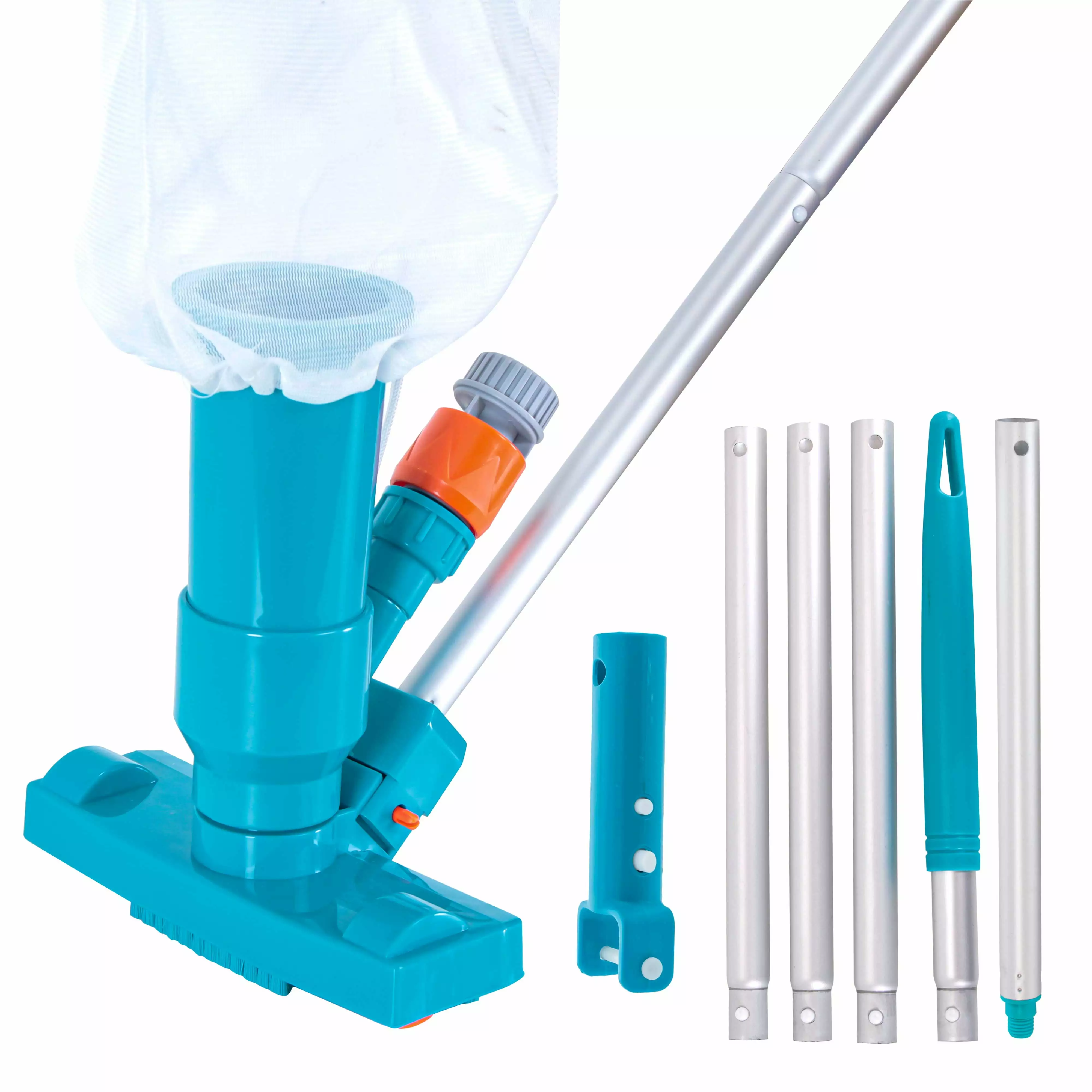 U.S. Pool Supply Portable Deluxe Jet Pool Vacuum 5 Section Pole 3 Scrub Brushes Leaf Bag