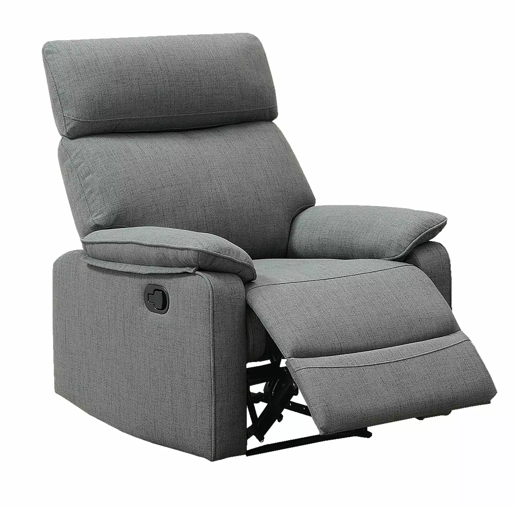 Gray Burlap Fabric Manual Recliner Chair Living Room Motion Furniture CNCJ