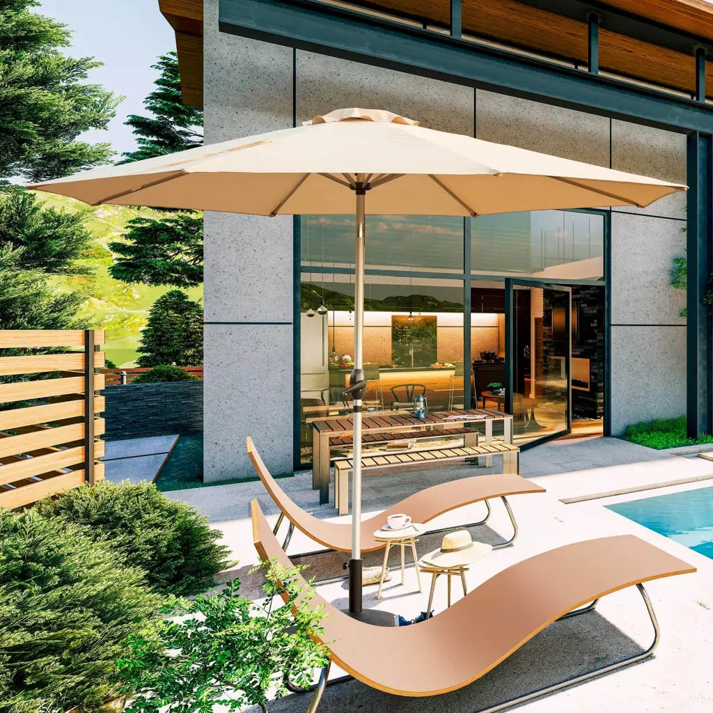10Ft Patio Umbrella Outdoor Table Umbrella Push Button Tilt crefise patio life
