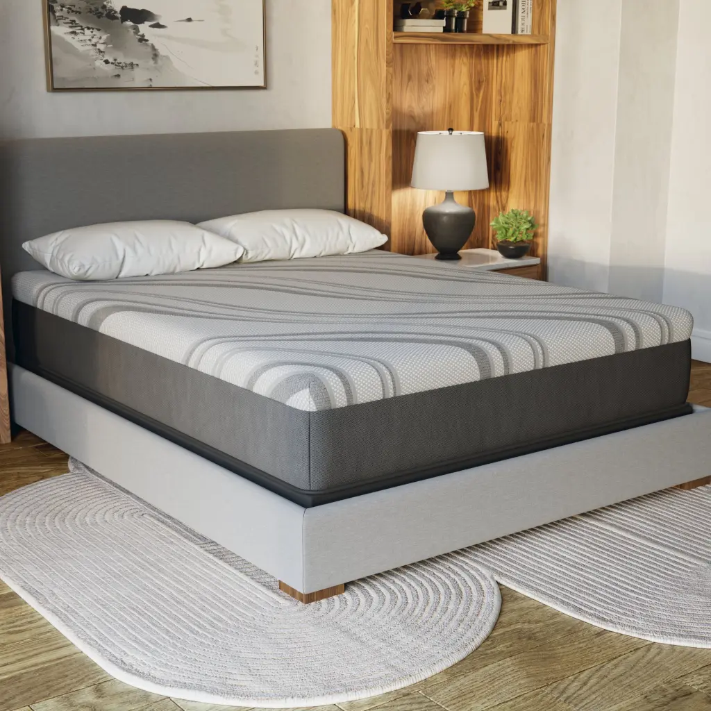 Bib NL 12 Inch Pro Gel Hybrid Medium Twin Gray Memory Foam Fabric Twin Mattress diamond mattress