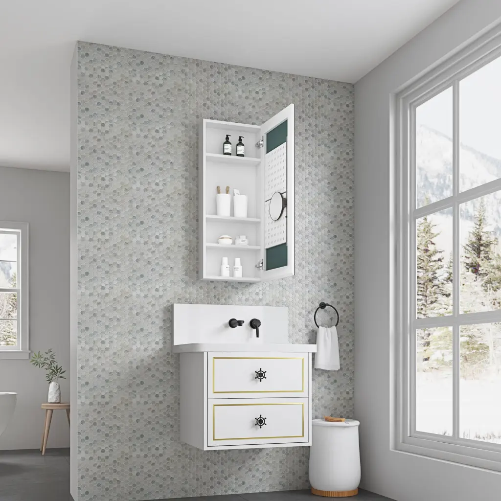 15 Inch W X 36 Inch H Frameless Mirror Bathroom Medicine Cabinet w1272-deen