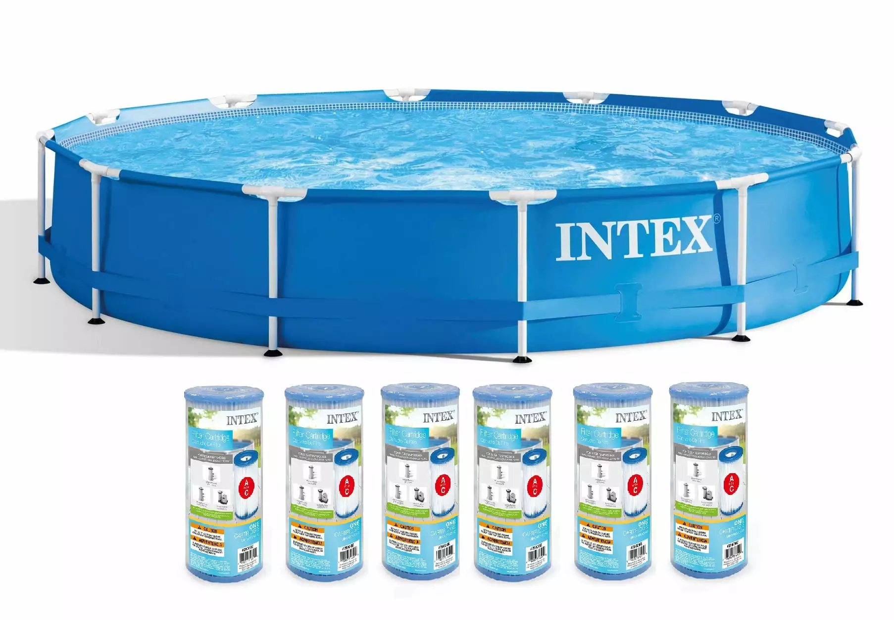 Intex 12' x 30 Metal Frame Set Swimming Pool 530 GPH Pump & Filters