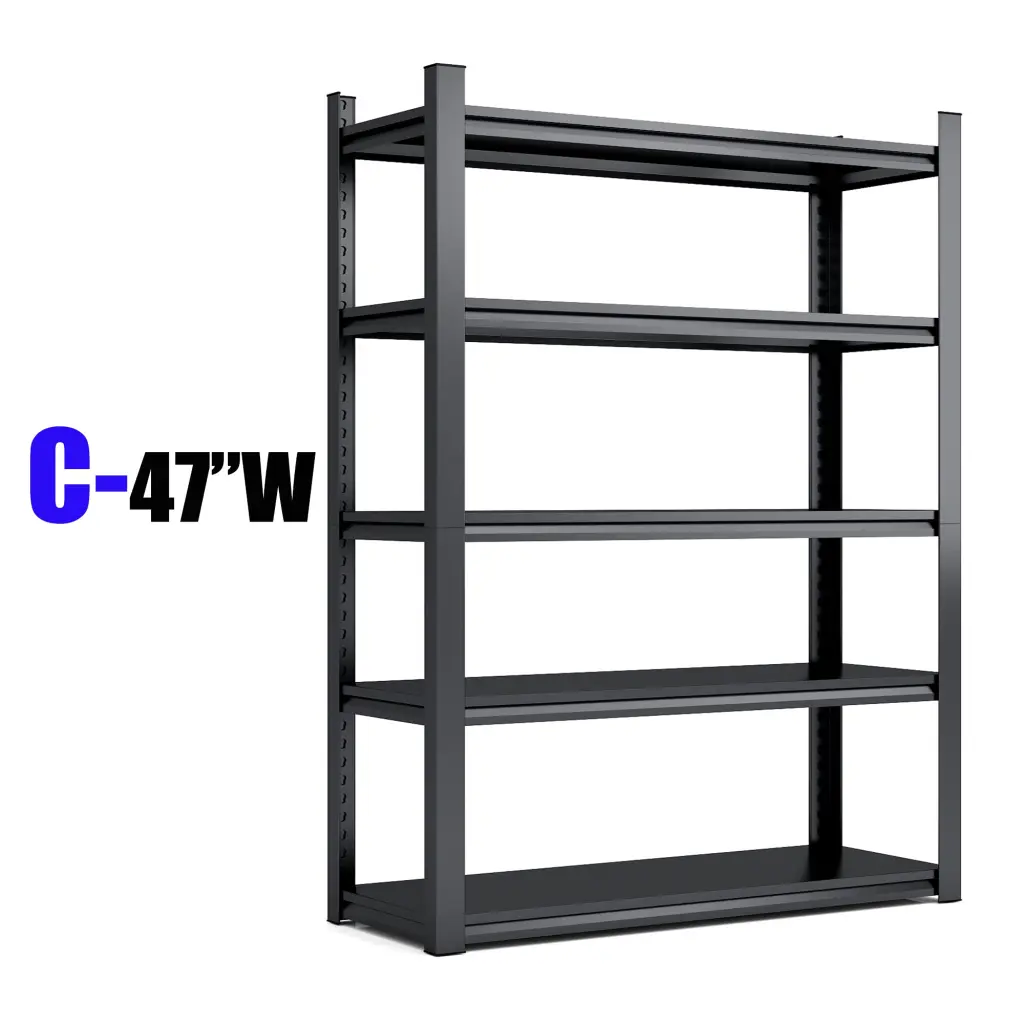 5 Tier Heavy Duty Metal Shelving Unit Customizable Shelves morgie
