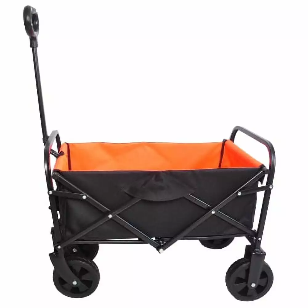 Mini Folding Wagon Garden Shopping Beach Cart black+yellow Super Dope