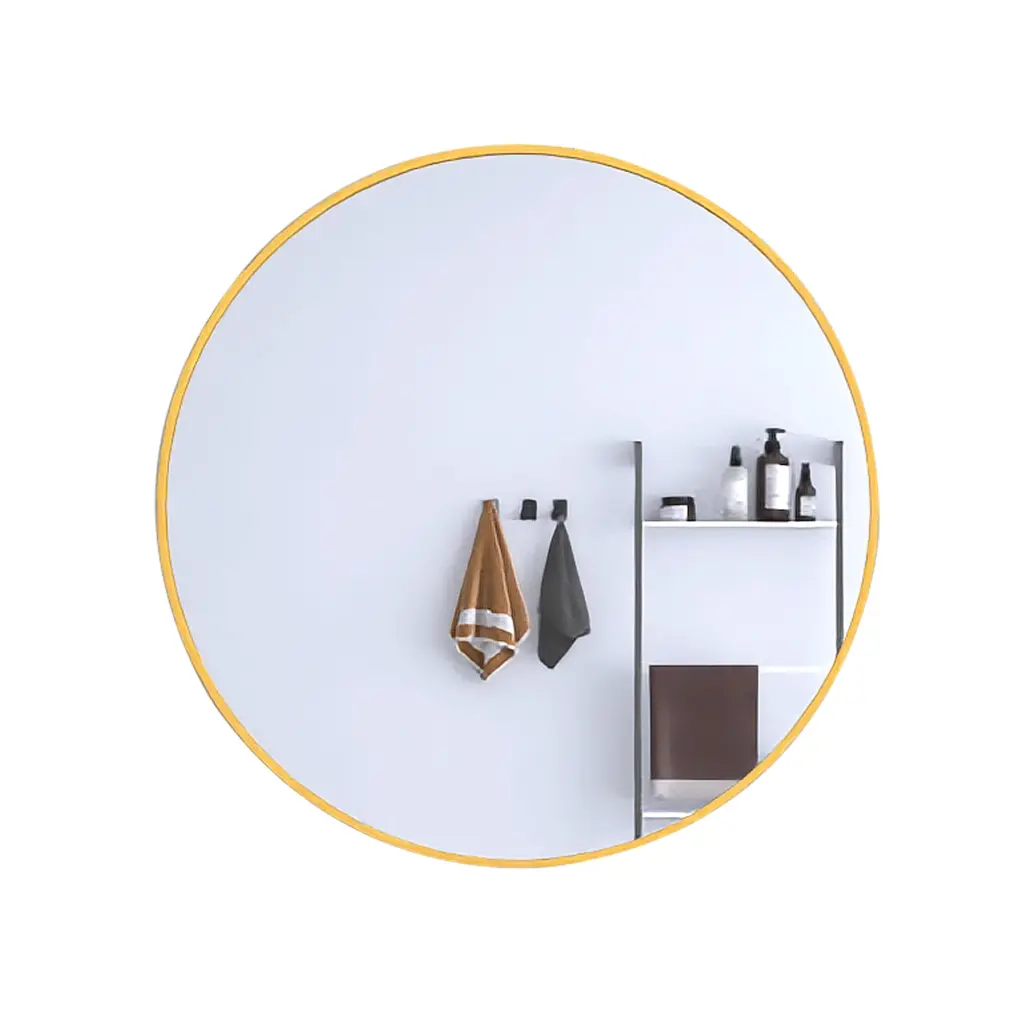 24 Wall Round Circle Mirror Bathroom Make Up Vanity Mirror Golden Frame uni-home