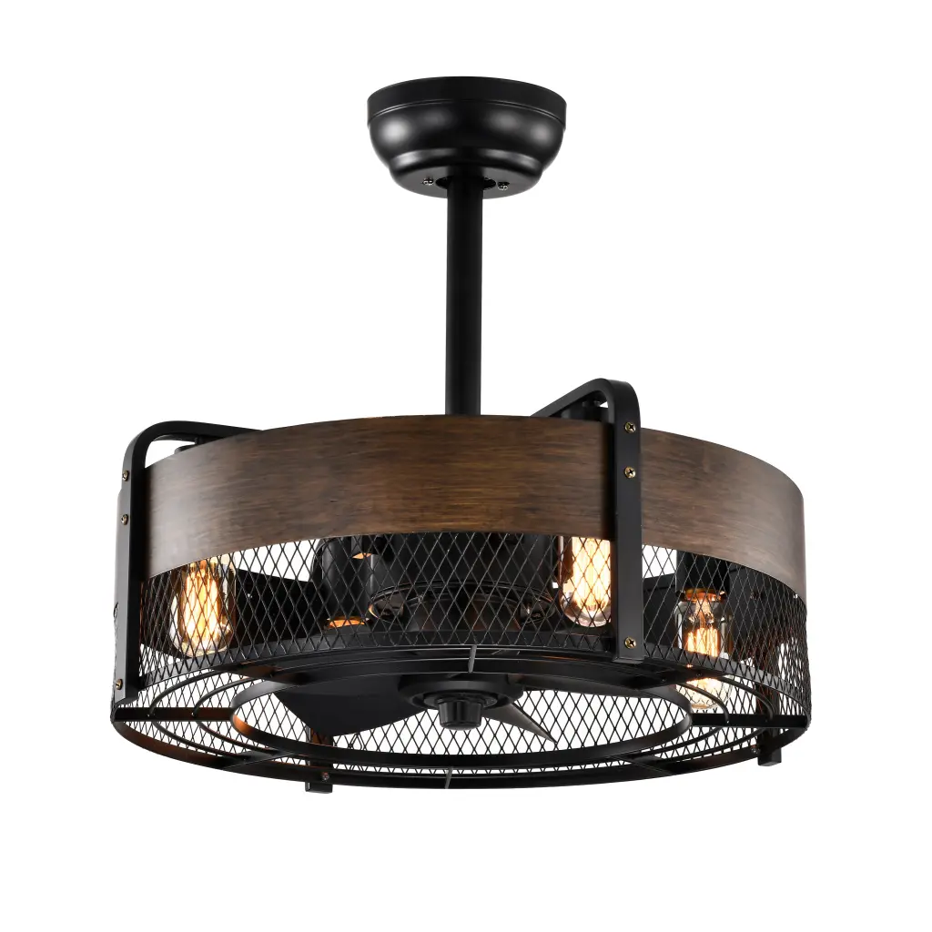 20.6 Inch Caged Ceiling Fan Lights Remote Control Bladeless hengermei