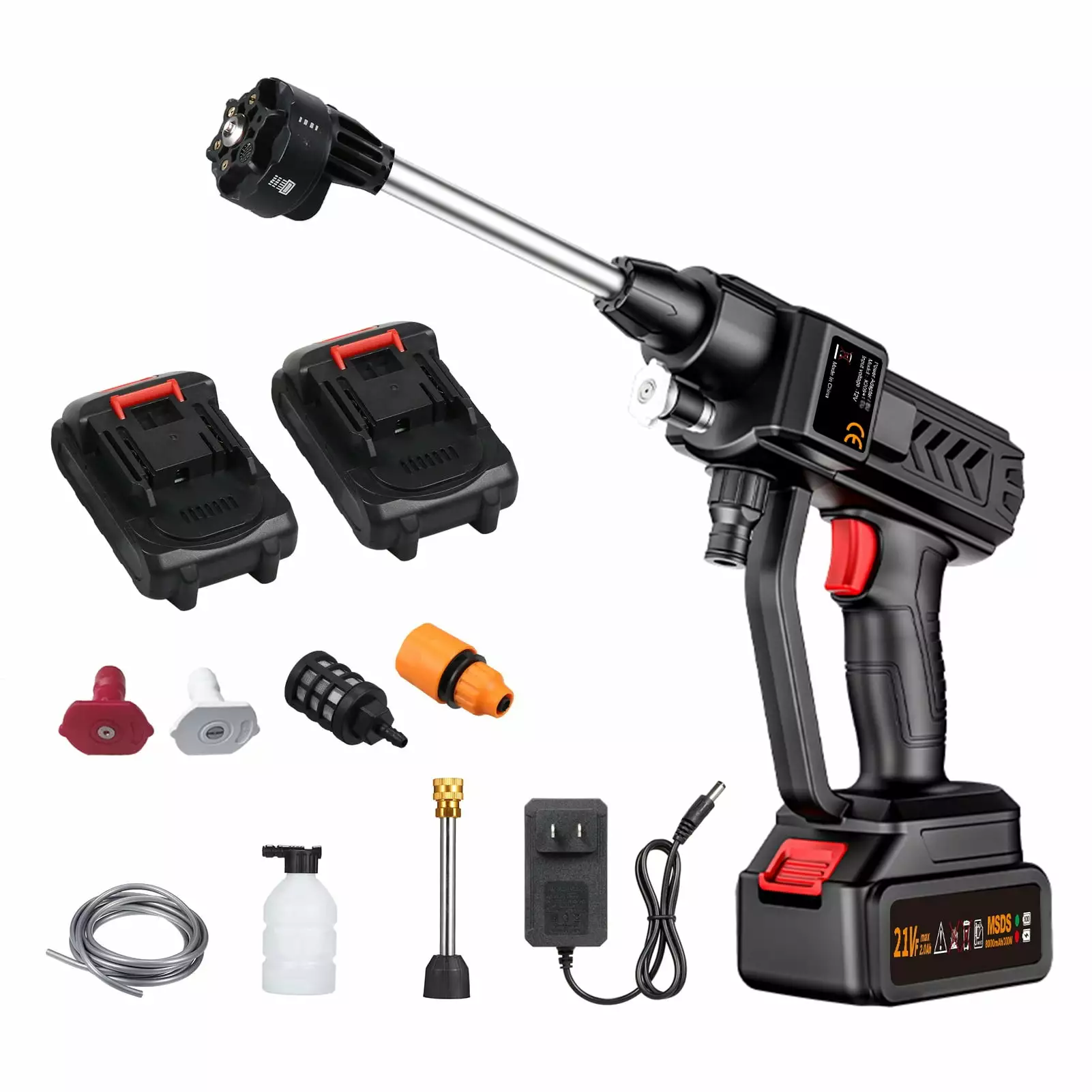 Cleaning machine.Car Fence Floor 5in1 Nozzles Car 300w Battery 5in1 Nozzles 60bar 300w Battery Cleaner Handheld 5--1 Press...
