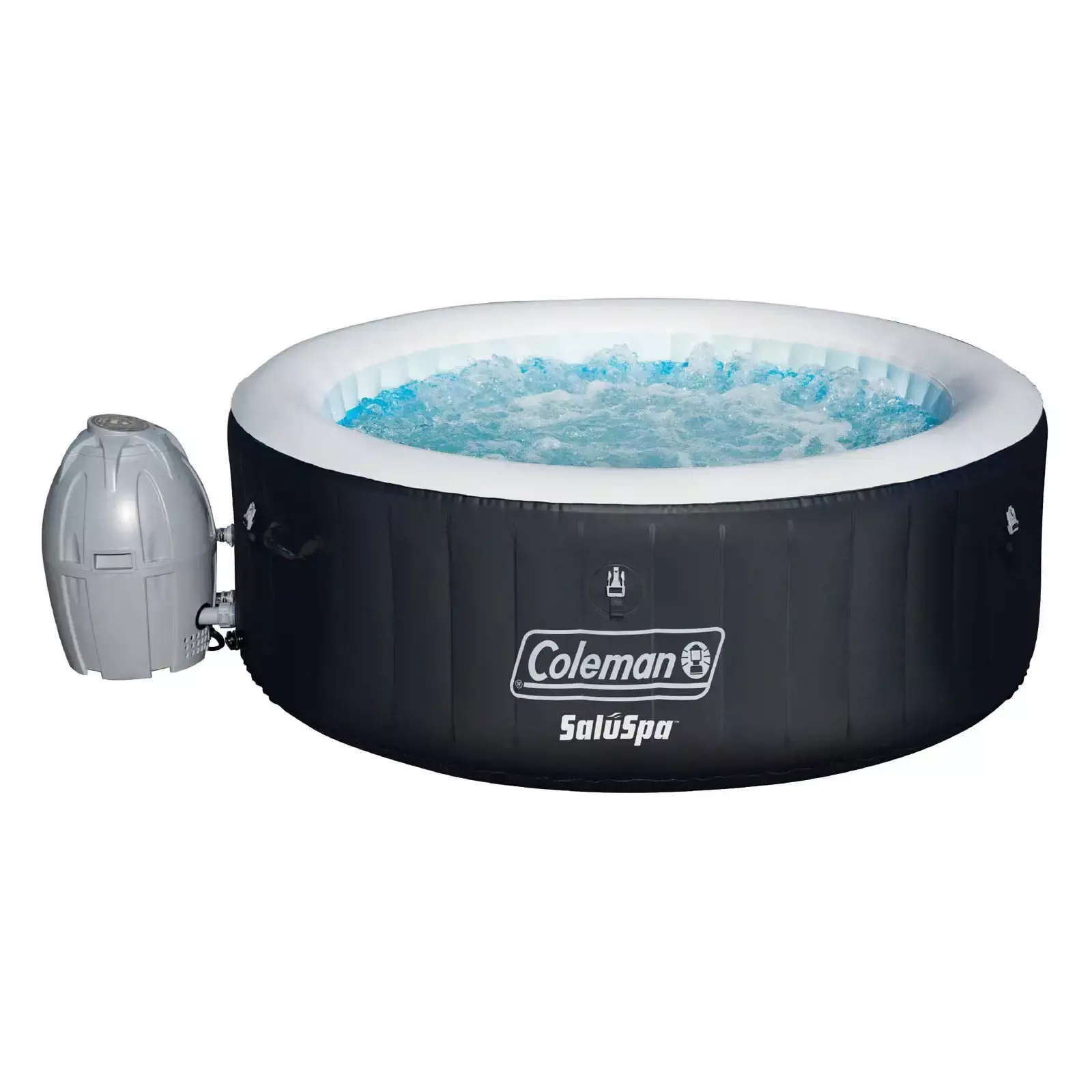 Open Box Coleman 71 x 26 Inflatable Spa 4-Person Hot Tub Black (2 Pack) - Value Bundle