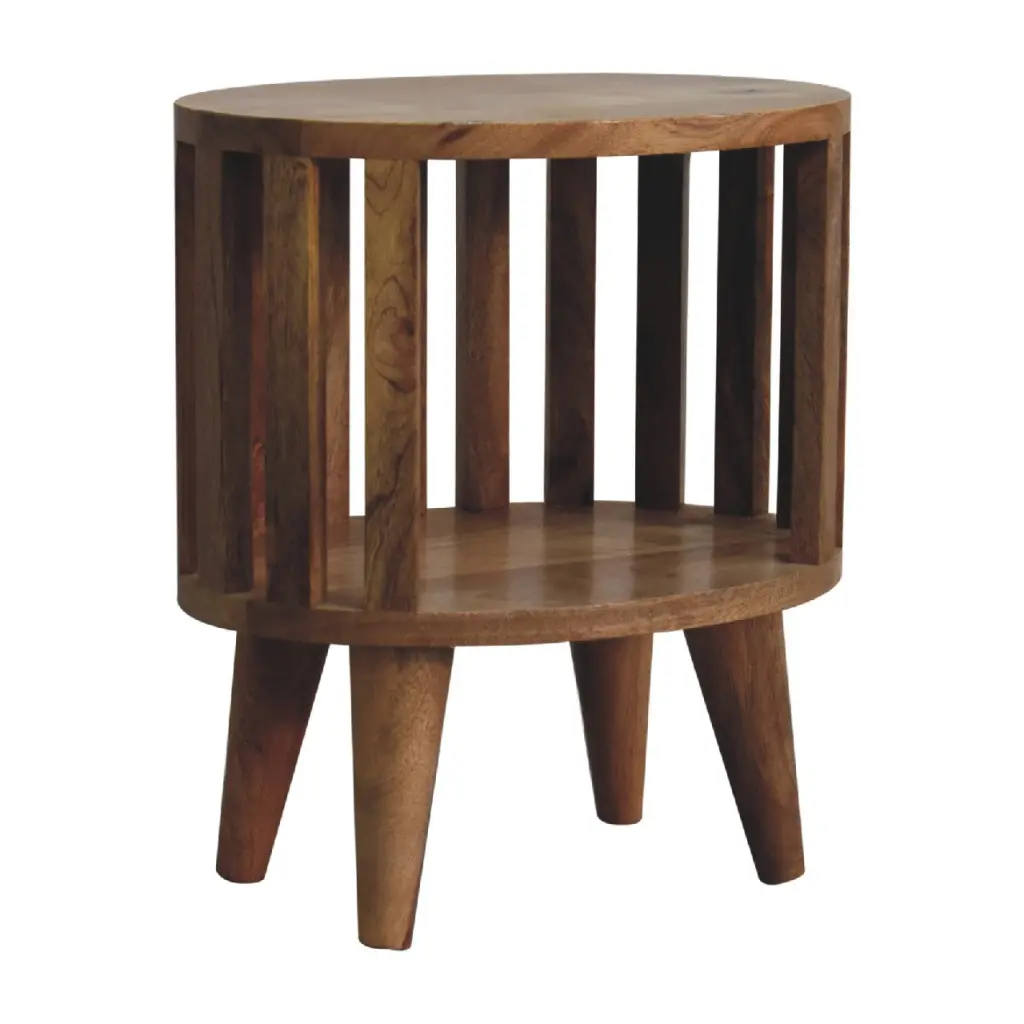 Ariella Single Shelf Bedside Table - Solid Oak Wood Nightstand Bedroom Storage artisan furniture