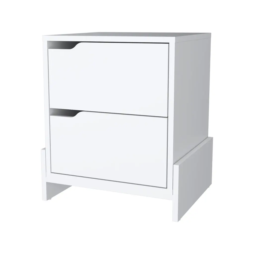 Lovell Nightstand Robust Base And 2 Drawers Multicolor MDF Engineered Wood Bedside Table fm furniture
