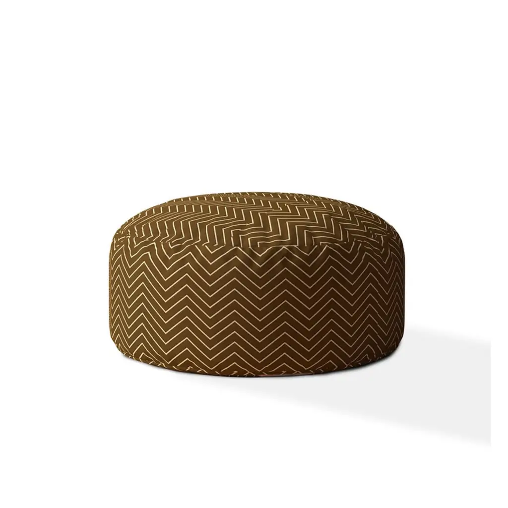 Indoor Dippity Caramel Round Zipper Pouf Extra Beads Living Room usa made pillow and pouf