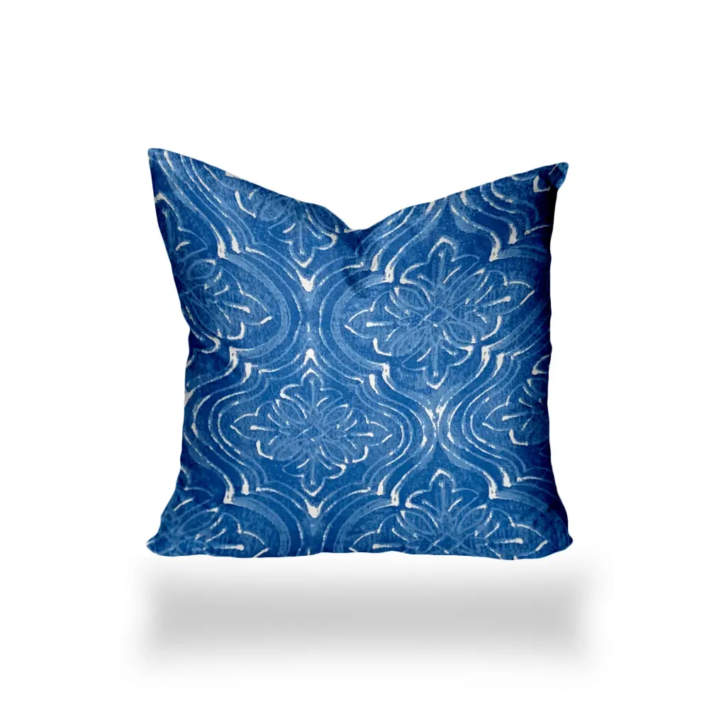 Atlas Indoor Outdoor Soft Royal Pillow Sewn Closed 12X12 Multicolor Cushion usa made pillow and pouf
