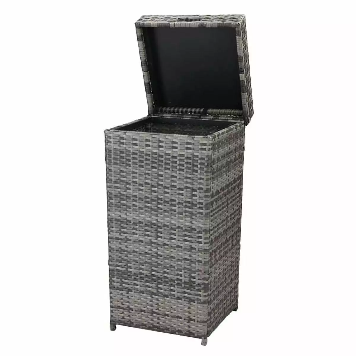 27 Gallon Top Cover Iron Frame Rattan Trash Can Grey Gradient Generic