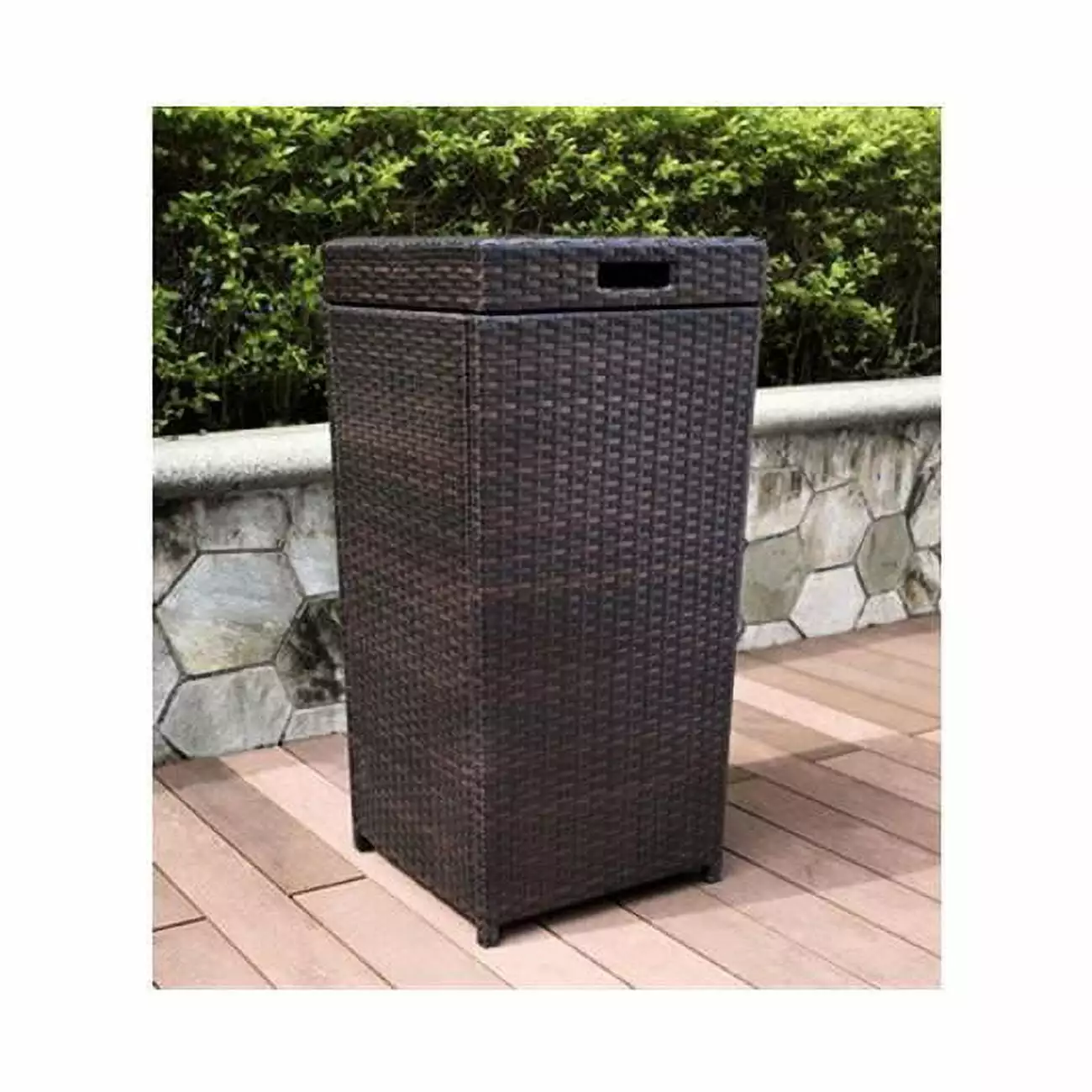 Palm Harbor Outdoor Wicker Trash Bin Gizmo