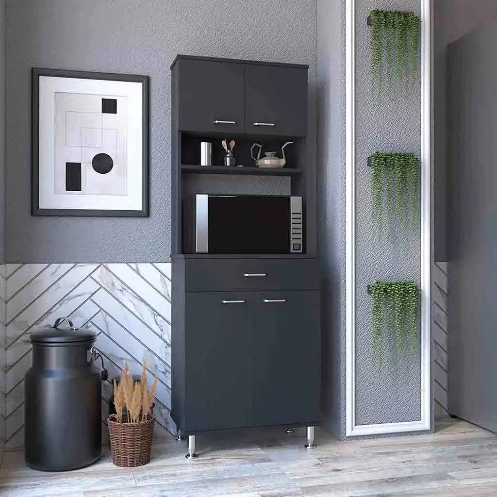 67 Inch Pantry Cabinet Four Doors One Drawer Three Shelves Kitchen Storage depot e-shop