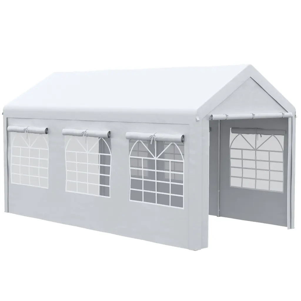 10' X 20' Party Tent And Carport Height Adjustable Travel-friendly Garage Outdoor Shelter aosom business