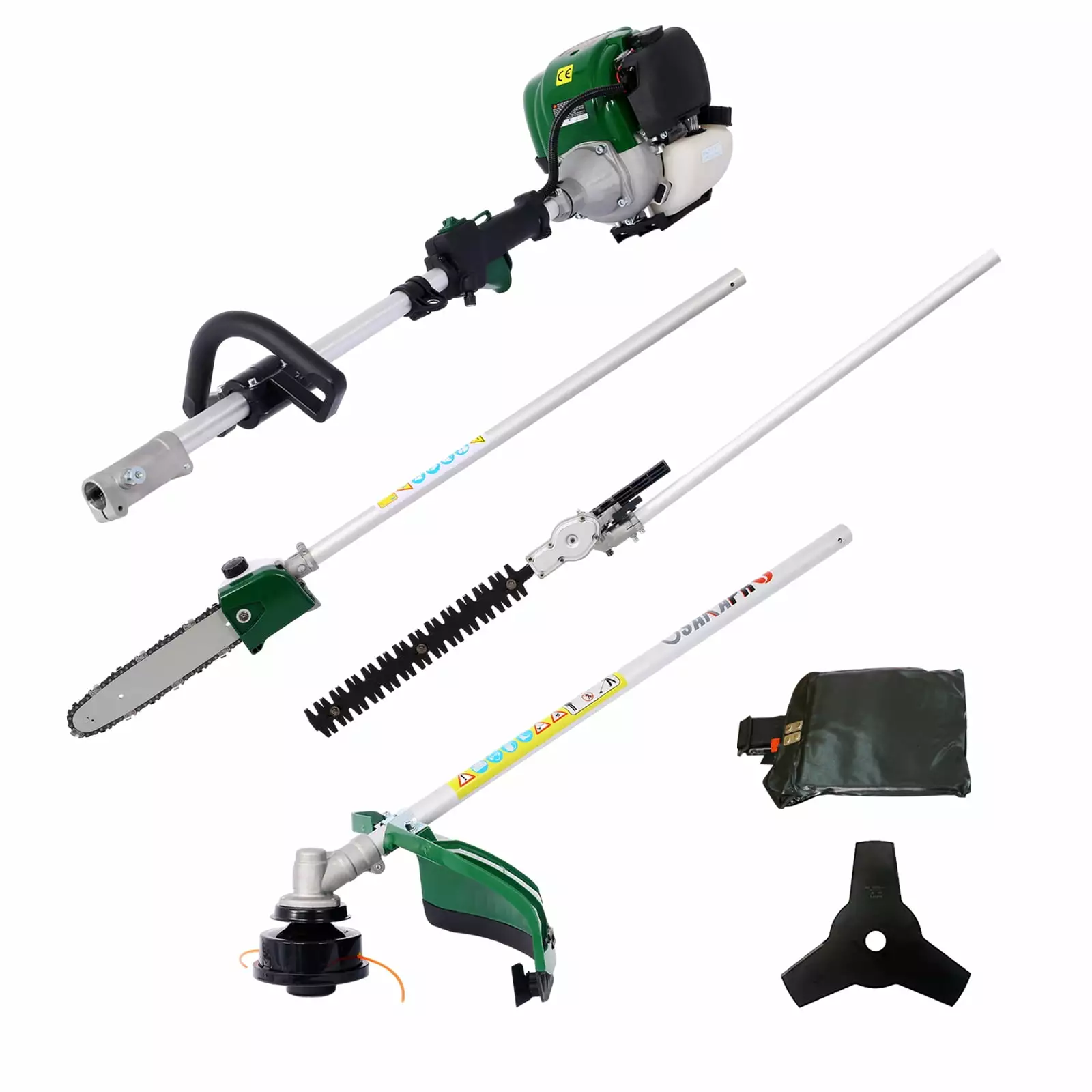 4 1 Multi-Practical Trimming Tool. 38CC 4 stroke Garden Tool System Gas Pole Saw. Hedge Trimmer. Grass Trimmer. and Brush ...