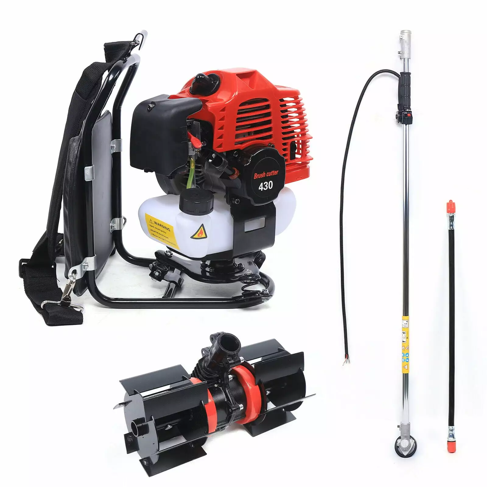 3 1 Grass Trimmer Cutter Strimmer 43cc Lawn Mower Petrol Garden 2-stroke Multi Petrol Cutter Grass Hedge Trimmer Strimmer ...