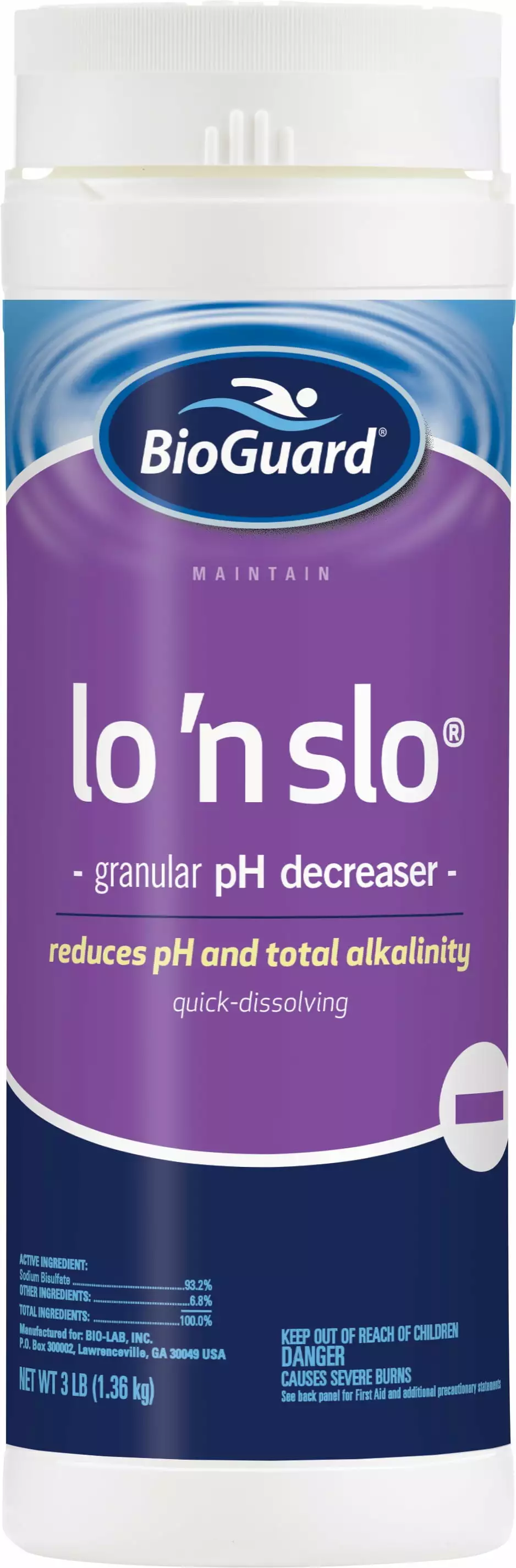 BioGuard Lo N Slo 3 lb pH Reducer Swimming Pools