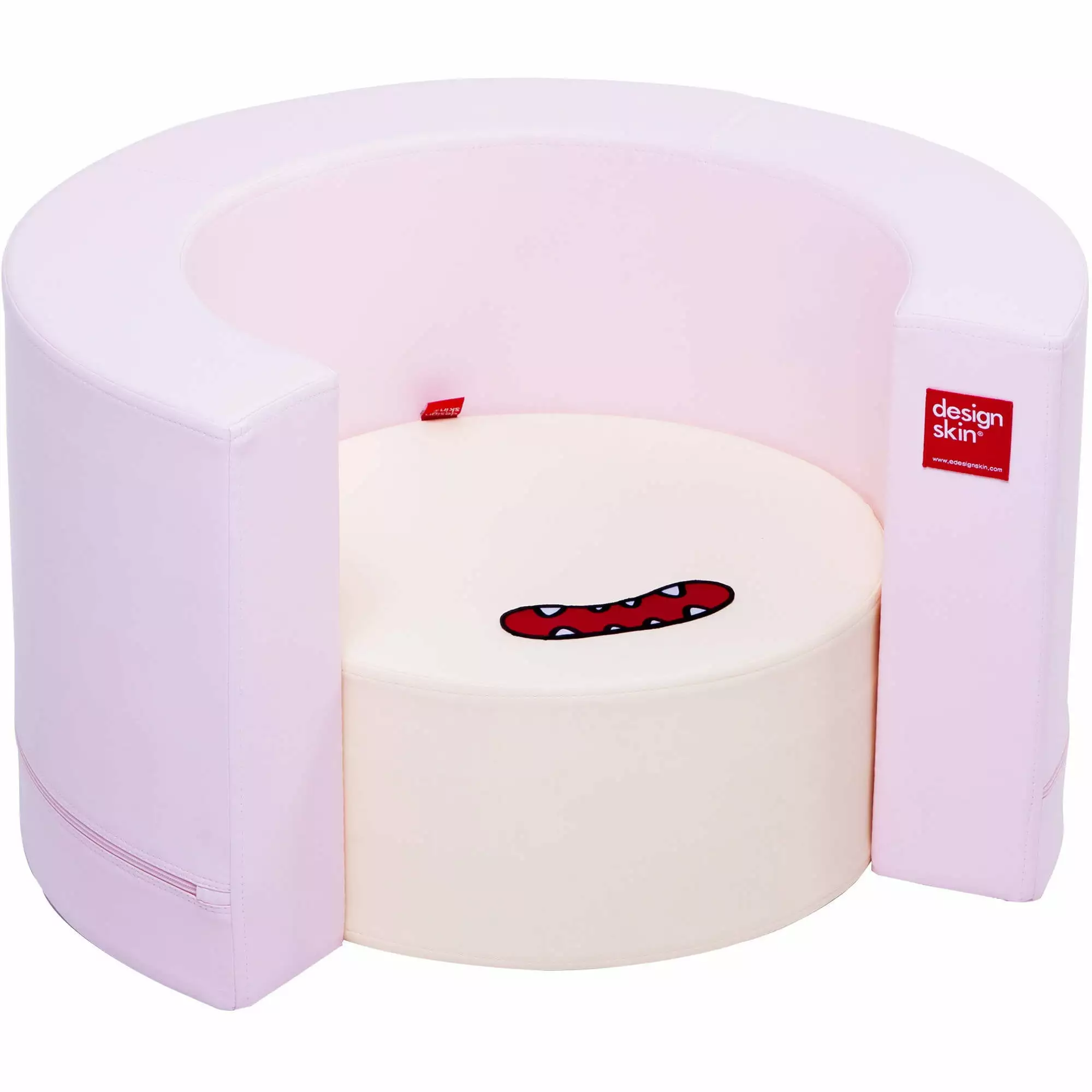 Design Skin Transformable Tunnel Sofa Kids 12+ Months Light Pink and Beige Play Furniture
