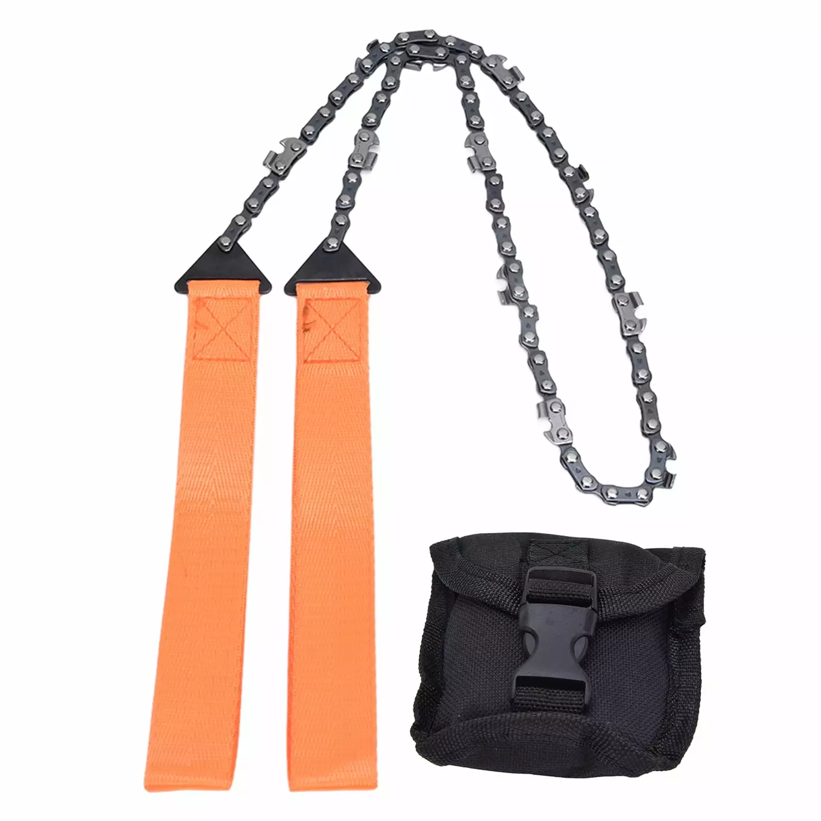 Flash Sale 24 Inch Outdoor Pocket Chainsaw Survival Zipper Saw Hand Saw Chain Tool Wood Cutting Orange HRHousruse